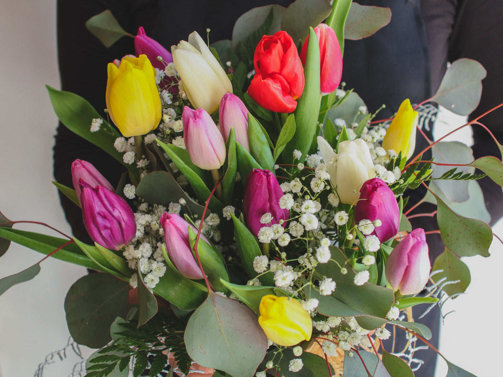 Bouquet de tulipanes multicolor